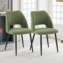 (GREEN, 2pcs) 2/4 Velvet Dining Chairs Sturdy Metal Legs