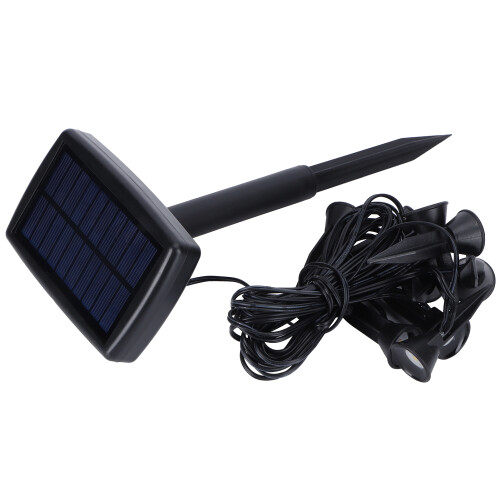 Ensemble de projecteurs paysagers solaires étanches IP65 avec angle de faisceau réglable et batterie longue durée, système d'éclairage 1