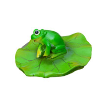 Figura de resina pintada a mano, encanto natural, decoración para el hogar, estatua de hoja de loto, decoración para estanque de jardín,