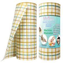 Reusable Paper Towels Washable Roll Super Absorbent Dish Cloths 10x10 Inch Plaid 40 Ct 2 Rolls Kitchen Cleaning Rags