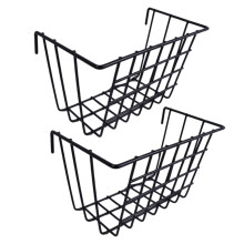 Vertical Hanging Iron Rack Grid Design For Bathroom-S Black