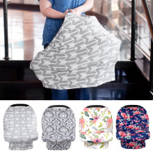 (color 2) Baby Car Seat Canopy Covers Nursing Cover Breastfeeding Scarf Infant Stroller Cover Carseat Canopy