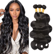 Human Hair Bundles Body Wave 3 Bundles 300g Unprocessed Virgin Hair Glueless Double Weft 1B Natural 24 26 28 Inch