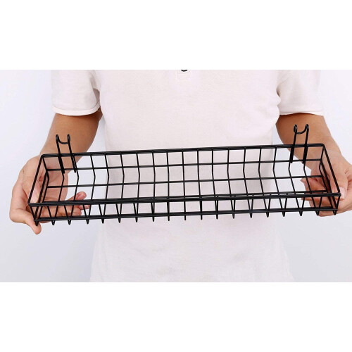 Chic Grid Panel Accessories, Hanging Baskets for Wire Wall Grid Panel: Stylish and Rust Resistant 2
