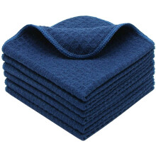 Panos de prato de microfibra para cozinha, decorativos, superabsorventes, sem odor, secagem rápida, pacote com 6 unidades, azul marinho.