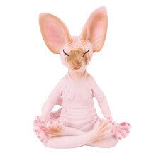 Statua decorativa di gatto Sphynx in meditazione, che emana tranquillità zen e yoga, ideale per decorare la casa e l'ufficio e come regalo per gli