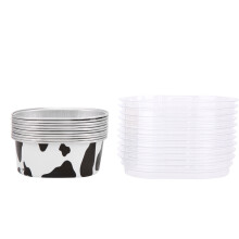 Wegwerp ramekins, bakvormpjes van aluminiumfolie met antiaanbaklaag voor oven en magnetron, cakevormen met deksel, perfect voor thuiskeukens,