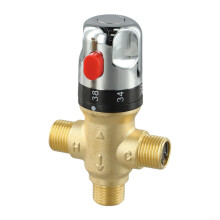 Brass Thermostatic Mixing Valve 15mm BSP Connection For Water Temperature Control With Safety Limit Button