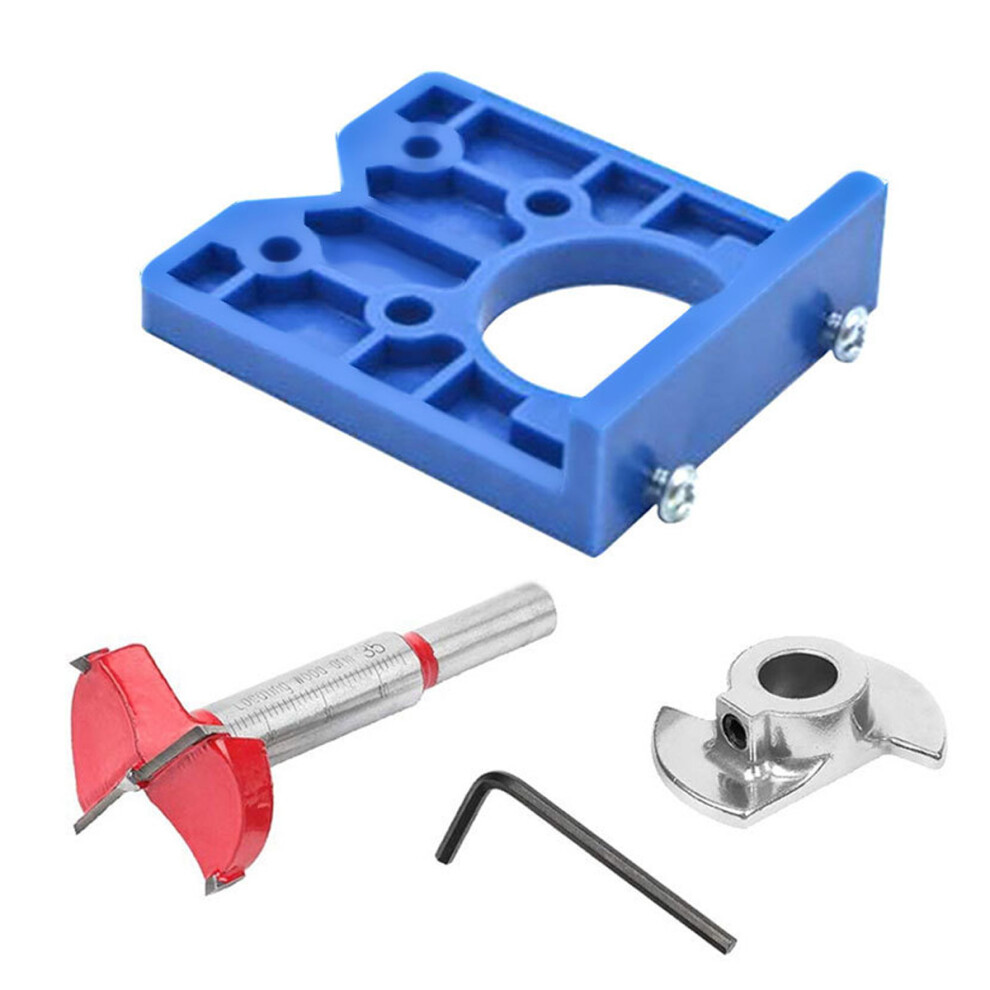 Drill Bits Hinge Drilling Hole Router Jig, Concealed Hinge Fixture With 35Mm Forstner Bit And Adjustable Depth Baffle, Precision Wood Drilling Hole Sa 9198585874251