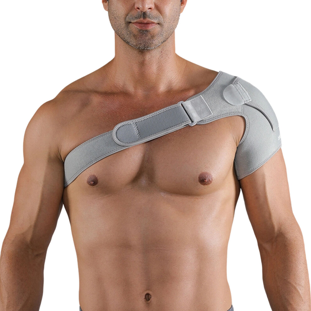 Gray Athletic Shoulder Stabilizer Strap For Muscle Recovery And