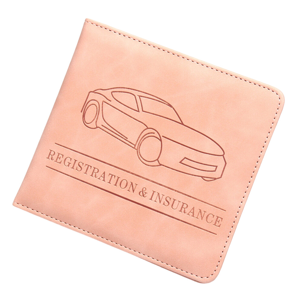 Car Registration And Insurance Card Holder,Car Document- Pink 7696000874364