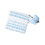 Quilted Design Makeup Bag Lace Accent Detail Soft-Blue 1