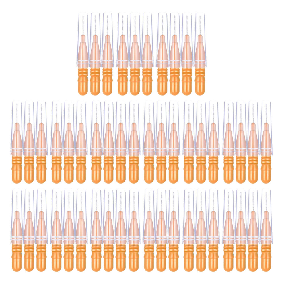 Orange 50Pcs Eyebrow And Eyelash Brushes Makeup Accesories For