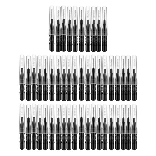 50 Pieces Portable Eyebrow Spoolie Brushes Grooming Tool-Black