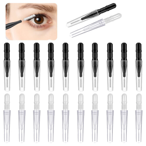 50 Pieces Portable Eyebrow Spoolie Brushes Grooming Tool-Black 1