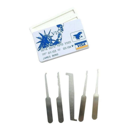 Single Hook Lock Pick Tool Locksmith Tools Credit Card Lock Pick Set
