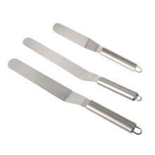 Spatula Oighrithe le haghaidh Oighriú Císte, Spatula Fritháireamh Lanna Lúbtha le Tógáil Cruach Dhosmálta agus Dearadh Inchrochta, Uirlis