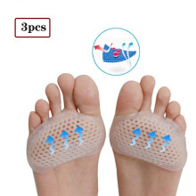 Ergonomisk utformede fotputer, myke gel-metatarsalputer for smertelindring, pustende materiale, sklisikker, vaskbar og gjenbrukbar, 3 par, W