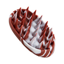 Silicone Scalp Massage Brush Wet and Dry-Brown and white