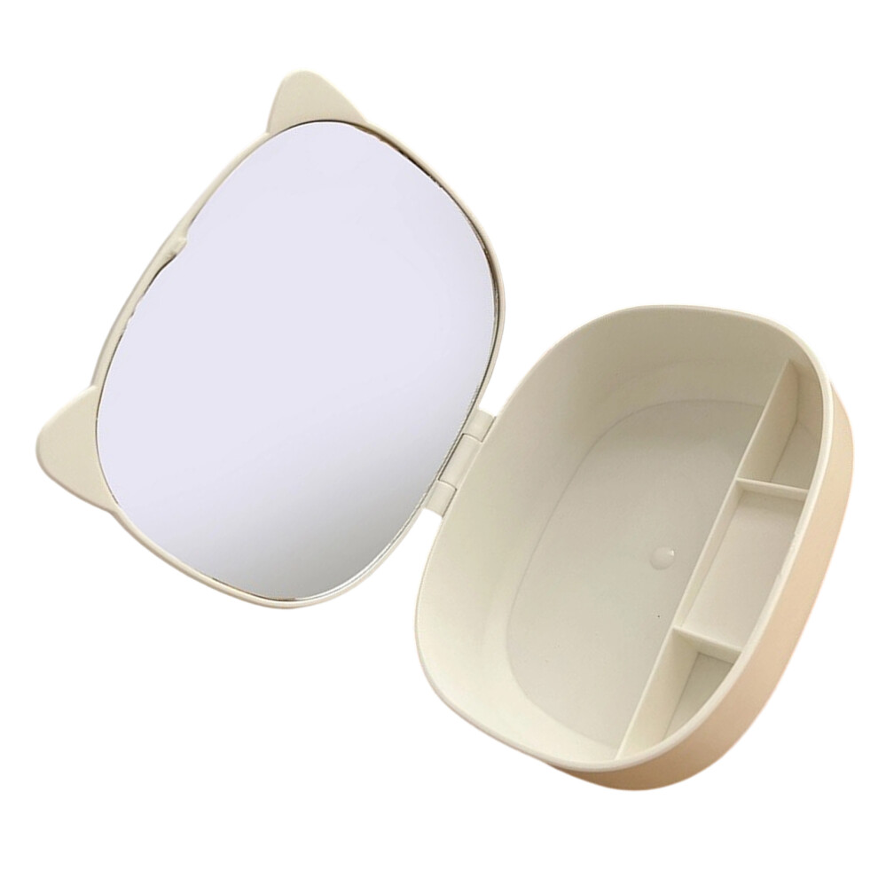 Elegant Resin Makeup Mirror With Clear Reflection and-White