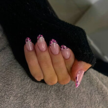 French Tips Press on Nail Almond Shape Fake Nail Full Cover