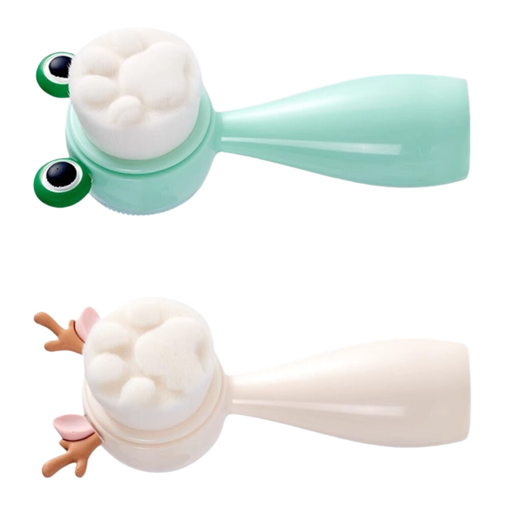 3D Double Silicone Face Cleansing Brush-Deer antler frog hor