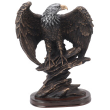 Statua di aquila calva in resina, scultura, simbolo di libertà, look vintage, decorazione per casa e ufficio, finitura bronzo antico, atmosfera