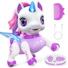 Unicorn Robot for Girls, Gift for Children Ages 3, 4 & 5, Rechargeable RC Unicorns with LED Wings, Music & Dancing, Electric Robot