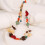 Multicolor Simulated Stone Beads Necklace Stylish Accessory 7