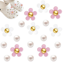 Colecție de pandantive pentru pantofi Girly pentru femei, pandantive cu flori pentru sandale saboți cu design jucăuș, material cu uscare rapidă