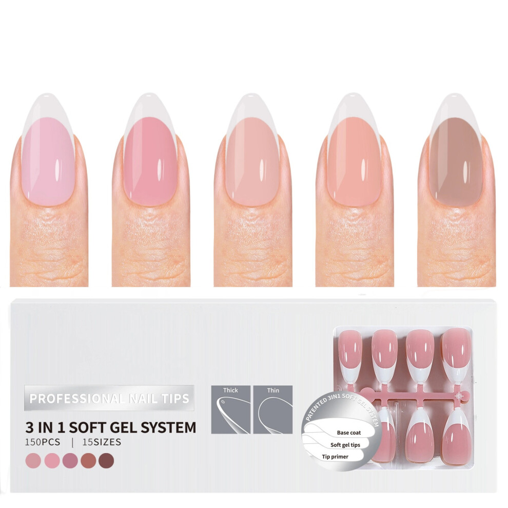 150 Pieces French Nail Tips Set False Nail Easy to Apply for-13