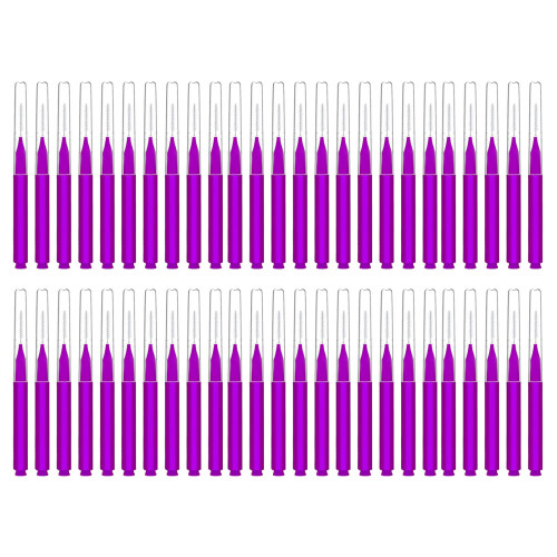 50Pcs Micros Eyebrow Brush,Eyelash Comb Brush with-Plum