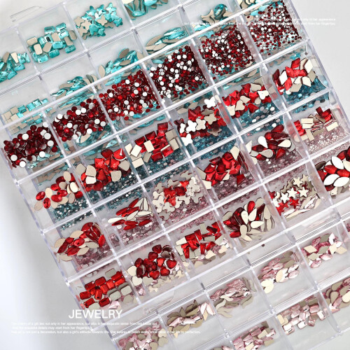 24 Grids Mixed Nails Art Charms Flatback Nail-AB color 2