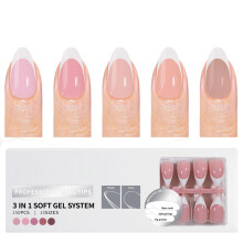 150 Pieces French Tip Artificial Nail with Pre Applied Base-11