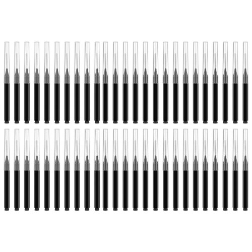 50Pcs Micros Eyebrow Spoolie Brush with Caps Brow-Black