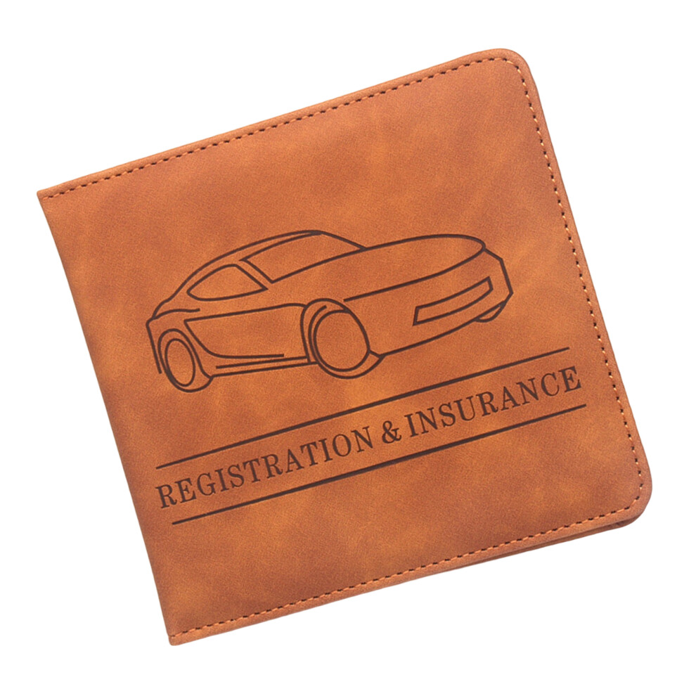Car Registration And Insurance Holder,Magnetic- Brown 7696000873961