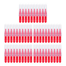 50PCS Eyebrow Brushes With Protective Caps Travel Makeup-Red