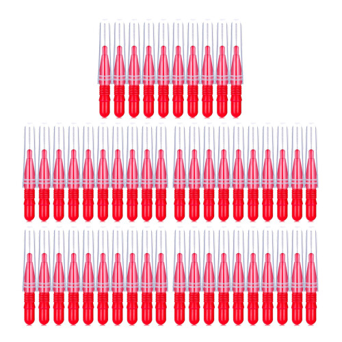 50PCS Eyebrow Brushes With Protective Caps Travel Makeup-Red