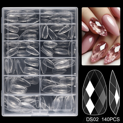120/140pcs Medium Coffin Shape Nail Tips Manicure Nail Art-02