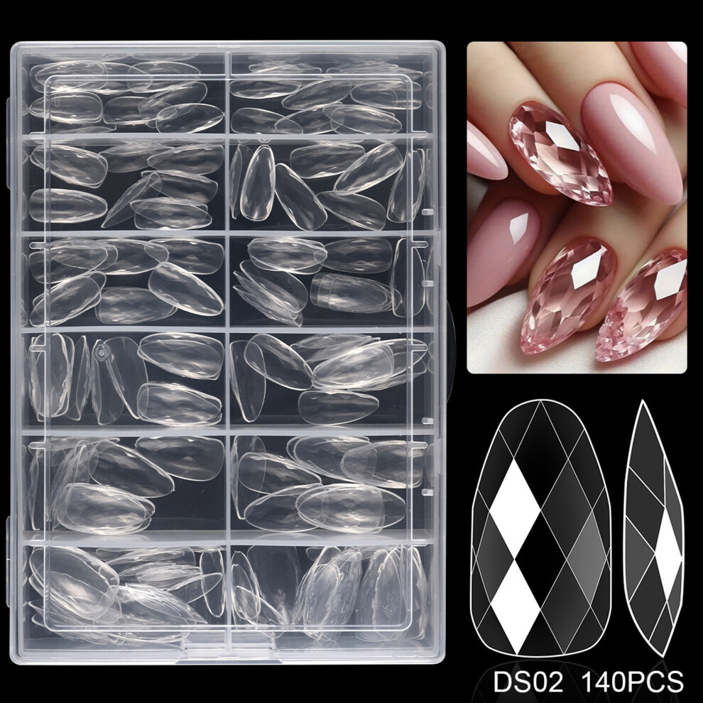 120/140pcs Medium Coffin Shape Nail Tips Manicure Nail Art-02