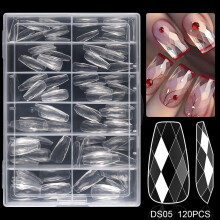 120/140Pcs Transparent Coffin Nail Extensions For-05