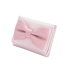 Women Wallet with Card Holder Short Purse PU Leather-Pink