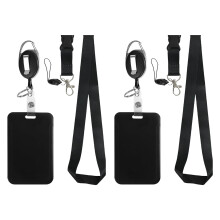 2Set Ausweishalter, vertikaler Ausweishalter mit-Schwarz