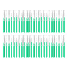 50Pcs Micros Eyebrow Brush,Eyelash Comb Brush with-Green