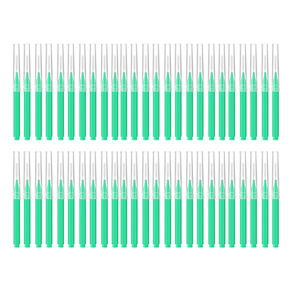 Green 50Pcs Micros Eyebrow Brush,Eyelash Comb Brush With