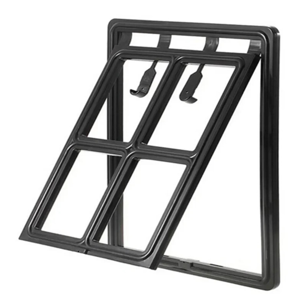Large Animal Door Lockable Pet Screen Door For Cats And Dogs, Plastic Black 46X35x1.5cm Window Security Flap Gate Fence 9323874385570