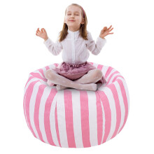 Aufbewahrungstasche für Kuscheltiere, Sitzsackbezug für Kinder, groß, aus Baumwoll-Canvas mit Griff und Reißverschluss, hochwertiges Material,