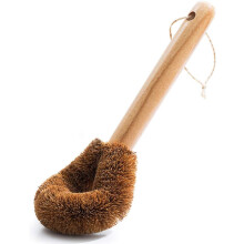 Eco-Friendly Toilet Cleaning Brush, Reusable Bathroom Scrubber with Natural Coconut Fibre and Wooden Handle for Deep Cleaning, Sturdy Design with Spac
