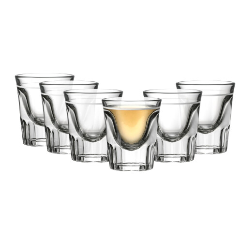 Whiskey Shot Glass 2oz with 1oz Line (6 pack) 1
