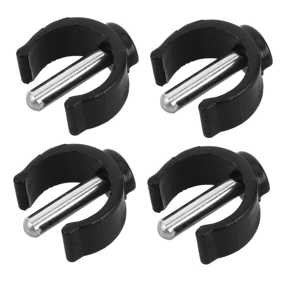 Black Walking Stick Ferrules 4Piece Cshape Latch Buckle Ferrules Set For Walking Sticks Easy To Install Grip Tape